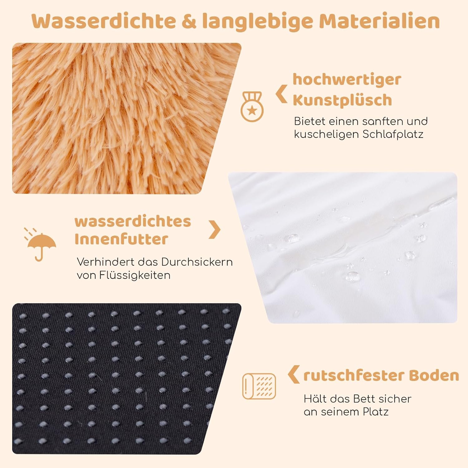 Hundebett riesig mit Kissen & Decke, Haustierbett orthopädisch flauschig waschbar